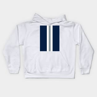 Retro American Football Stripes Dallas Navy, White, Silver Kids Hoodie